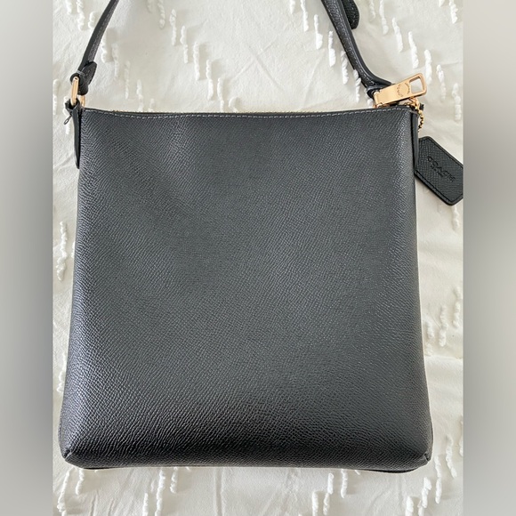 Coach Rowan Black Leather Crossbody Bag with Gold Accents - Picture 6 of 11